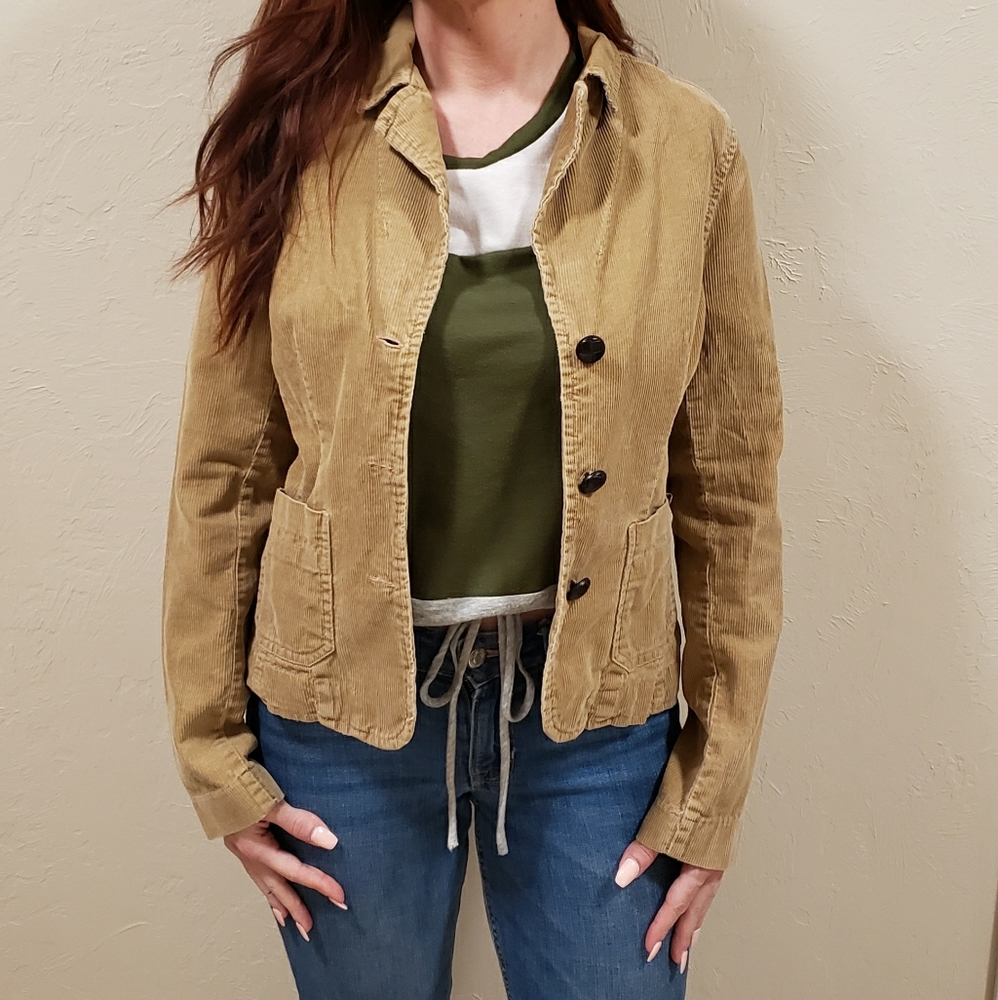 Mossimo women's corduroy tan jacket 3 buttons